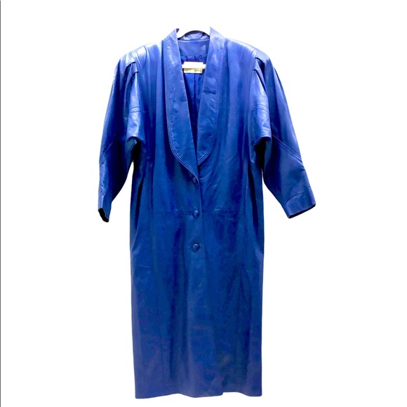 Vintage Jackets & Blazers - Vintage Peter Caruso leather trench coat